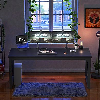 Lufeiya 70 Inch Computer Desk Large Office Desk with Thick Tabletop, Wide Writing Work Desk