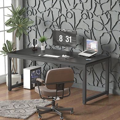 Lufeiya 70 Inch Computer Desk Large Office Desk with Thick Tabletop, Wide Writing Work Desk