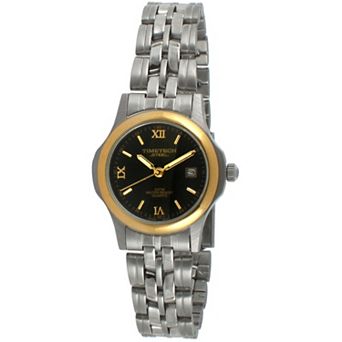 TIMETECH Womens Two-Tone Water Resistant Bracelet Watch with Roman Numerlas and Date Window