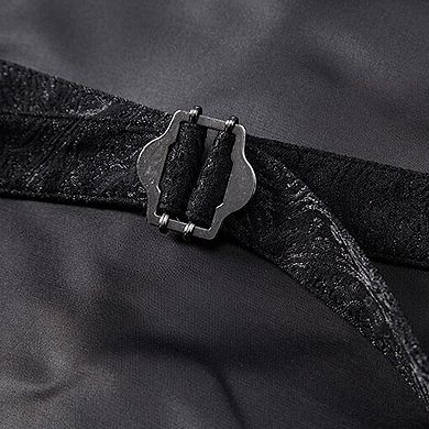 Men's Patterned Waistcoat - V-Neck Button-Front Vest with Adjustable Back Tie for Formal Event Wear