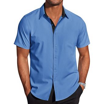 COOFANDY Mens Summer Shirts Short Sleeve Dress TShirts Button Up Shirt Business Casual Shirt Shirts