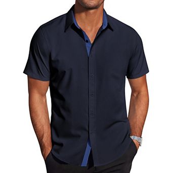 COOFANDY Mens Summer Shirts Short Sleeve Dress TShirts Button Up Shirt Business Casual Shirt Shirts