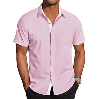 COOFANDY Mens Summer Shirts Short Sleeve Dress TShirts Button Up Shirt Business Casual Shirt Shirts