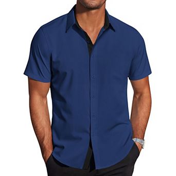 COOFANDY Mens Summer Shirts Short Sleeve Dress TShirts Button Up Shirt Business Casual Shirt Shirts