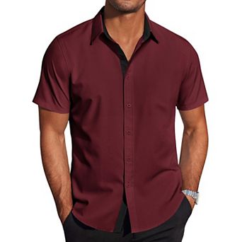COOFANDY Mens Summer Shirts Short Sleeve Dress TShirts Button Up Shirt Business Casual Shirt Shirts