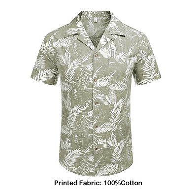 COOFANDY Men Beach Linen Shirts Boho Hippie Shirts Summer Cotton Tops Big and Tall