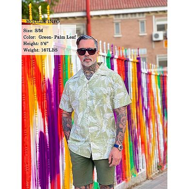 COOFANDY Men Beach Linen Shirts Boho Hippie Shirts Summer Cotton Tops Big and Tall