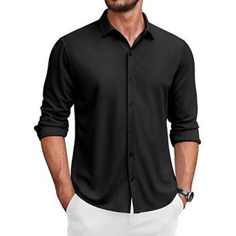 COOFANDY Men Beach Linen Shirts Boho Hippie Shirts Summer Cotton Tops Big and Tall