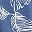 Denim Blue Palm Leaf
