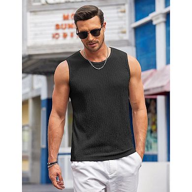 Men's Casual Tank Tops 2 Pack Knit Sleeveless Tee Shirts