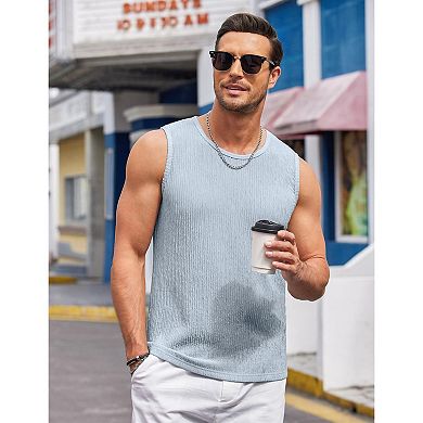 Men's Casual Tank Tops 2 Pack Knit Sleeveless Tee Shirts
