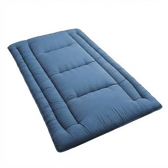Plush Solid Japanese Futon Mattress, 3" Supportive Comfort, Foldable Space-Saving Floor Guest Bed
