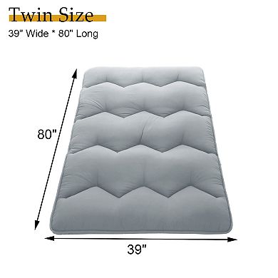 Japanese Futon Mattress 5-Layer Comfort Foldable Soft Microfiber Multi-Use Tatami Camping Floor Bed