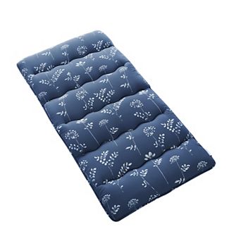 Floral Japanese Futon Mattress Twin Full Size, Soft Plush Fabric, Foldable Floor Sleeping Pad