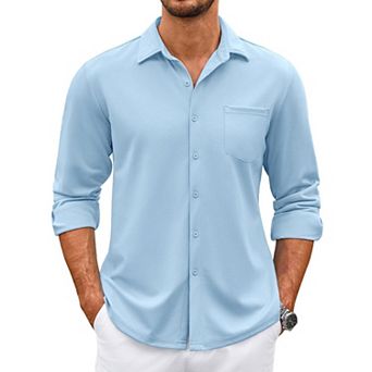 COOFANDY Mens Button Up Long Sleeve Shirts Wrinkle Free Shirts Slim Fit Dress Shirts