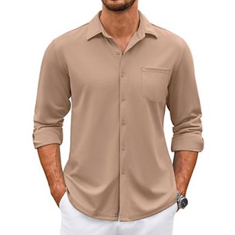 COOFANDY Mens Button Up Long Sleeve Shirts Wrinkle Free Shirts Slim Fit Dress Shirts