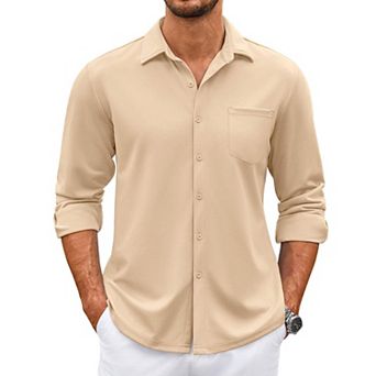 COOFANDY Mens Button Up Long Sleeve Shirts Wrinkle Free Shirts Slim Fit Dress Shirts