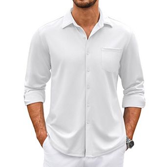 COOFANDY Mens Button Up Long Sleeve Shirts Wrinkle Free Shirts Slim Fit Dress Shirts