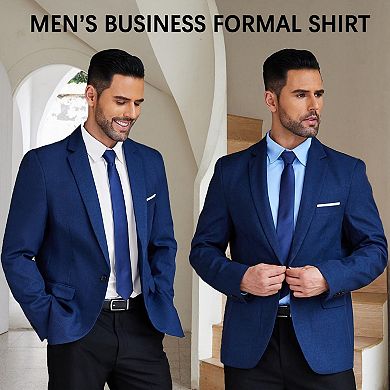 COOFANDY Wrinkle Free Dress Shirts Slim Fit Button Down Suit Shirts Solid Colored Non Iron Shirt