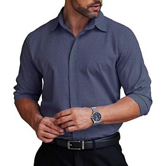 COOFANDY Wrinkle Free Dress Shirts Slim Fit Button Down Suit Shirts Solid Colored Non Iron Shirt
