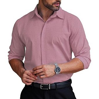 COOFANDY Wrinkle Free Dress Shirts Slim Fit Button Down Suit Shirts Solid Colored Non Iron Shirt