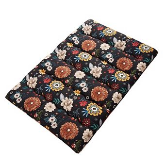 Floral Print Japanese Style Floor Mattress, Kid & Pet-Friendly, Multi-Use Floor Play Guest Bed