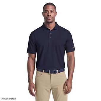Men’s PGA Tour Essential Gingham Short Sleeve Golf Polo Shirt