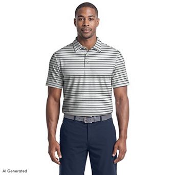 Men's PGA Tour Core Stripe Short Sleeve Golf Polo Shirt