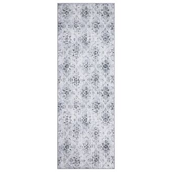 Vintage Rugs Washable Area Rugs Non Slip Low Pile Boho Plaid Soft Carpet for Bedroom Living Room