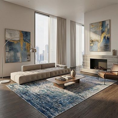 Large Area Rug Non-Slip, Ultra-Thin Rug for Living Room Bedroom, Machine Washable and Foldable