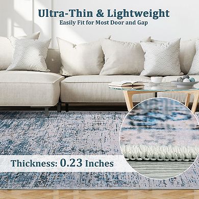 Large Area Rug Non-Slip, Ultra-Thin Rug for Living Room Bedroom, Machine Washable and Foldable