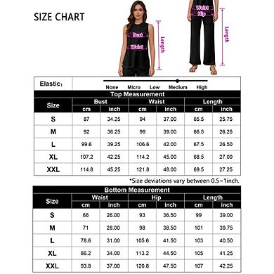 Women's Sets Sleeveless Split Top Paired with Ribbed Pants Casual Loose Set