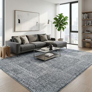 Vintage Rug, Ultra-Thin Area Rug for Living Room Bedroom, Machine Washable and Foldable