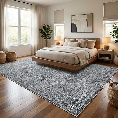 Vintage Rug, Ultra-Thin Area Rug for Living Room Bedroom, Machine Washable and Foldable