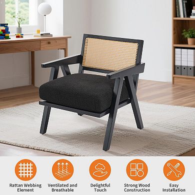 ANIXOL Mid Century Rattan Accent Chair