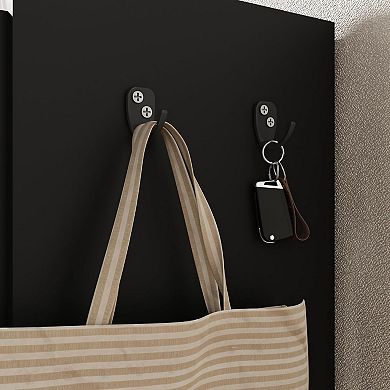 Large Shoe Cabinet with Doors，6-Tier Shoe Organizer with 3 Doors & Additional Hooks for Hallway