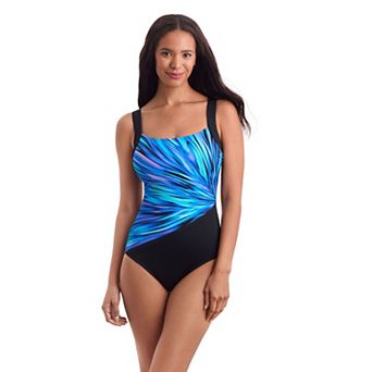 Women's Great Lengths Squareneck Illusion One-Piece Swimsuit