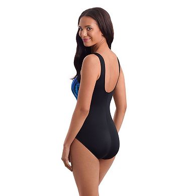 Women's Great Lengths Squareneck Illusion One-Piece Swimsuit