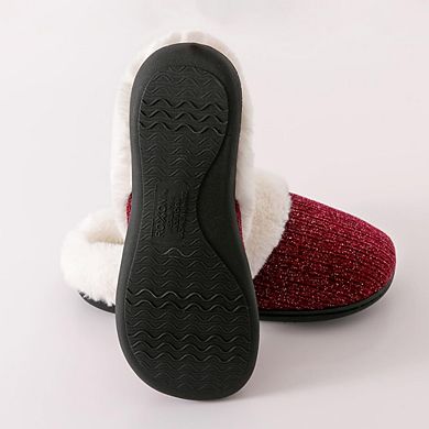 Roxoni Women’s Fleece Sweater Clog Slippers Soft & Comfortable House Slippers