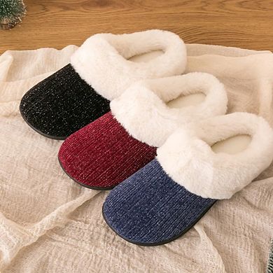 Roxoni Women’s Fleece Sweater Clog Slippers Soft & Comfortable House Slippers