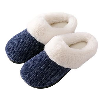 Roxoni Women’s Fleece Sweater Clog Slippers Soft & Comfortable House Slippers