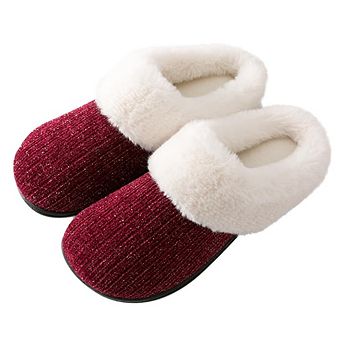 Roxoni Women’s Fleece Sweater Clog Slippers Soft & Comfortable House Slippers
