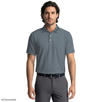 Men’s PGA Tour Airflux™ Solid Mesh Short Sleeve Golf Polo Shirt