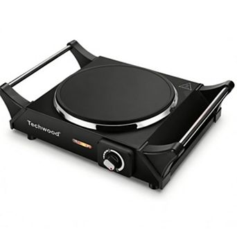 1500W Electric Cooktops with Stainless Steel Single Hot Plate, Stay Cool Handle, 120V
