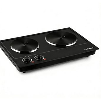 1800W Electric Cooktops with Dual Adjustable Temperature Control, Indicator Light, 120V