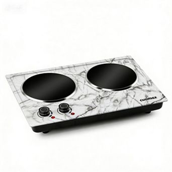 1800W Electric Cooktops with Dual Adjustable Temperature Control, Indicator Light, 120V