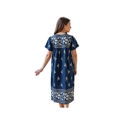 knee length dresses for ladies Plus Size Comfy House Dress Navy Blue / 4XL by Sleepy Bungalow main image 0