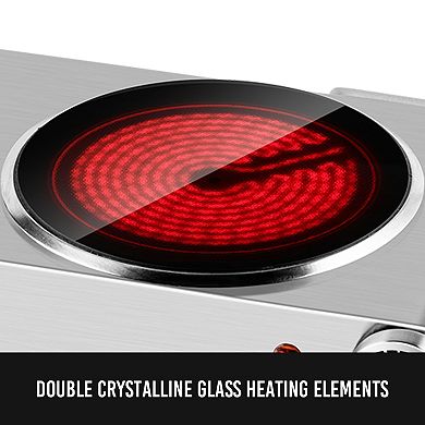 1800W Electric Cooktops with 7 Levels Temperature Control, Indicator Light, 120V