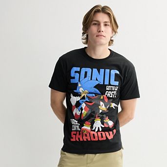 Men's Sonic & Shadow Oversized Print Graphic Tee