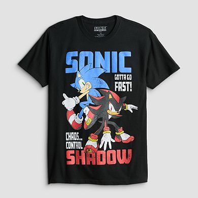Men's Sonic & Shadow Oversized Print Graphic Tee